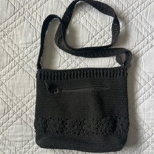 Concealed Crossbody Carry Purse for G27 or other subcompact, Black Crochet